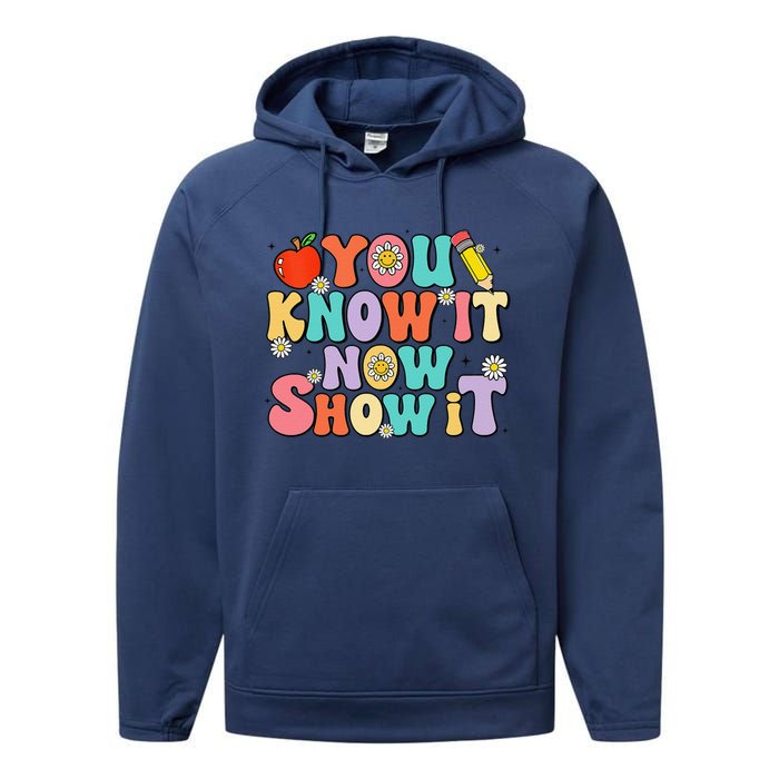 Groovy You Know It Now Show It Test Day Testing Day 2024 Performance Fleece Hoodie