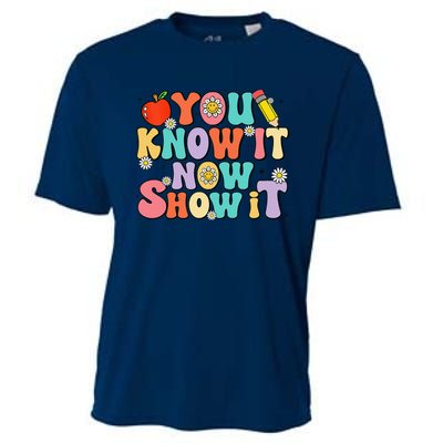 Groovy You Know It Now Show It Test Day Testing Day 2024 Cooling Performance Crew T-Shirt