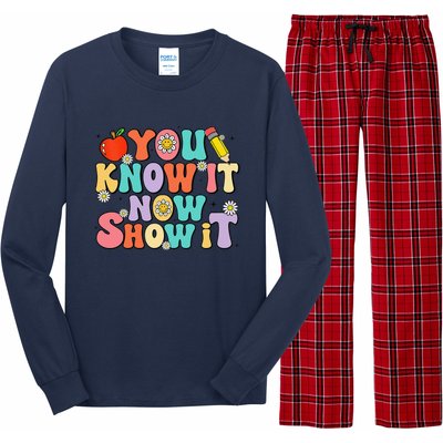 Groovy You Know It Now Show It Test Day Testing Day 2024 Long Sleeve Pajama Set