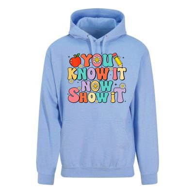 Groovy You Know It Now Show It Test Day Testing Day 2024 Unisex Surf Hoodie