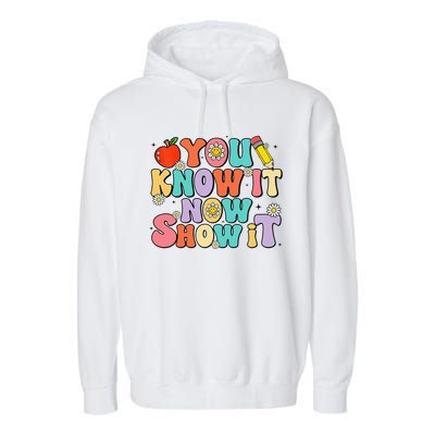 Groovy You Know It Now Show It Test Day Testing Day 2024 Garment-Dyed Fleece Hoodie