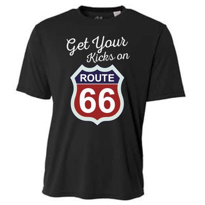 Get Your Kicks Route 66 Distressed 60S Cooling Performance Crew T-Shirt