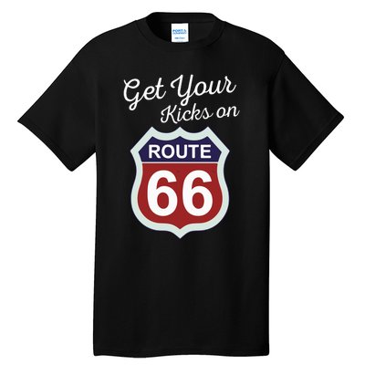 Get Your Kicks Route 66 Distressed 60S Tall T-Shirt