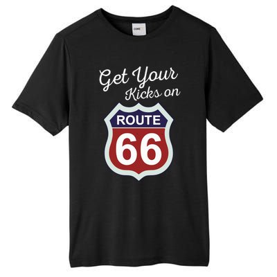 Get Your Kicks Route 66 Distressed 60S Tall Fusion ChromaSoft Performance T-Shirt