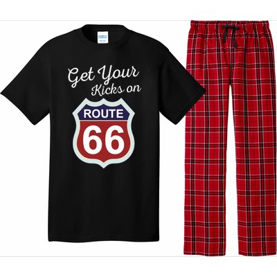 Get Your Kicks Route 66 Distressed 60S Pajama Set