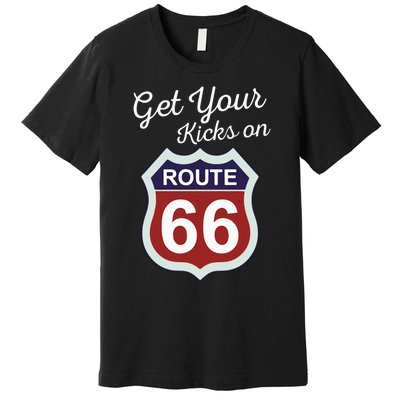 Get Your Kicks Route 66 Distressed 60S Premium T-Shirt