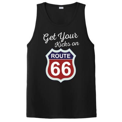 Get Your Kicks Route 66 Distressed 60S PosiCharge Competitor Tank