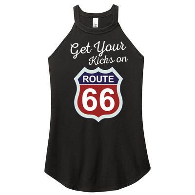 Get Your Kicks Route 66 Distressed 60S Women’s Perfect Tri Rocker Tank