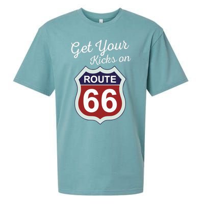 Get Your Kicks Route 66 Distressed 60S Sueded Cloud Jersey T-Shirt