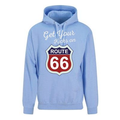 Get Your Kicks Route 66 Distressed 60S Unisex Surf Hoodie