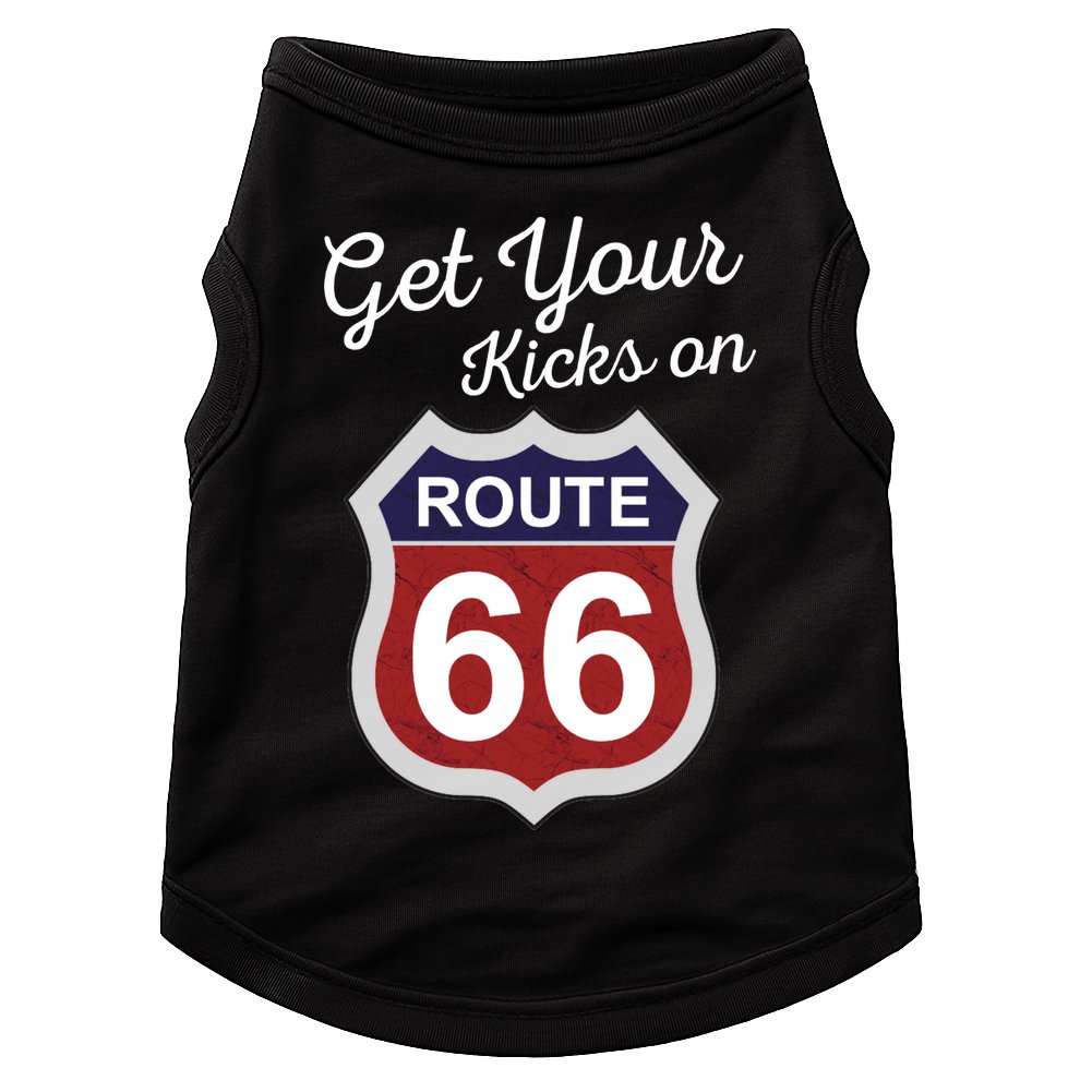 Get Your Kicks Route 66 Distressed 60's Doggie Tank