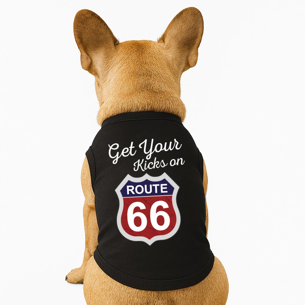 Get Your Kicks Route 66 Distressed 60's Doggie Tank