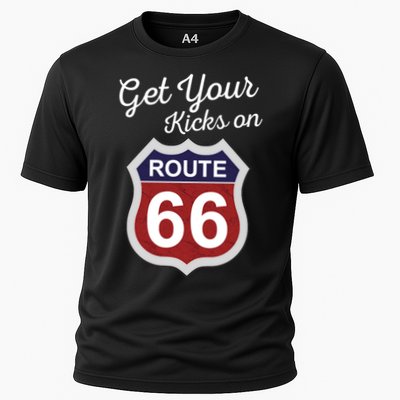 Get Your Kicks Route 66 Distressed 60's Performance Shirt