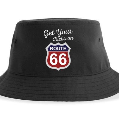 Get Your Kicks Route 66 Distressed 60's Sustainable Bucket Hat