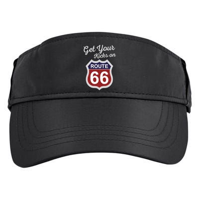 Get Your Kicks Route 66 Distressed 60's Adult Drive Performance Visor