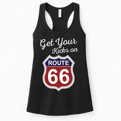 Get Your Kicks Route 66 Distressed 60's Womens Tank Top
