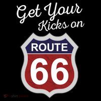 Get Your Kicks Route 66 Distressed 60's Pom Pom 12in Knit Beanie