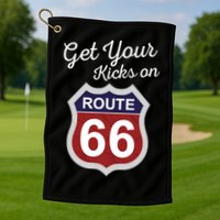 Get Your Kicks Route 66 Distressed 60's Golf Towel