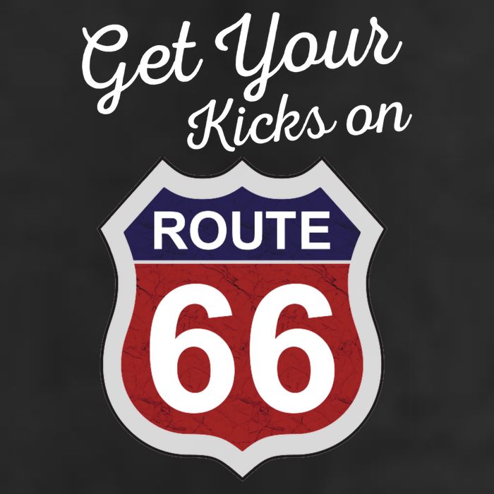 Get Your Kicks Route 66 Distressed 60's Golf Towel