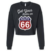 Get Your Kicks Route 66 Distressed 60's Cropped Pullover Crew