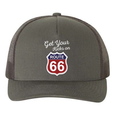 Get Your Kicks Route 66 Distressed 60's Yupoong Adult 5-Panel Trucker Hat