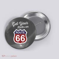 Get Your Kicks Route 66 Distressed 60's Button