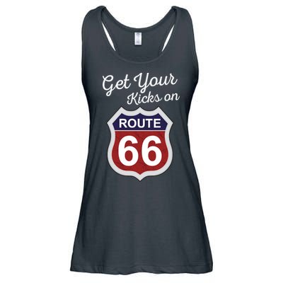 Get Your Kicks Route 66 Distressed 60's Ladies Essential Flowy Tank