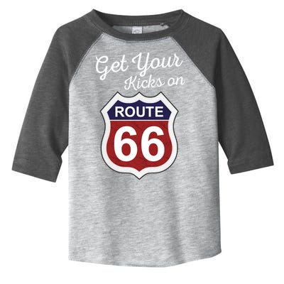 Get Your Kicks Route 66 Distressed 60's Toddler Fine Jersey T-Shirt