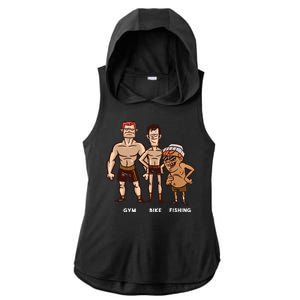 Gym Bike Fishing Funny Ladies PosiCharge Tri-Blend Wicking Draft Hoodie Tank