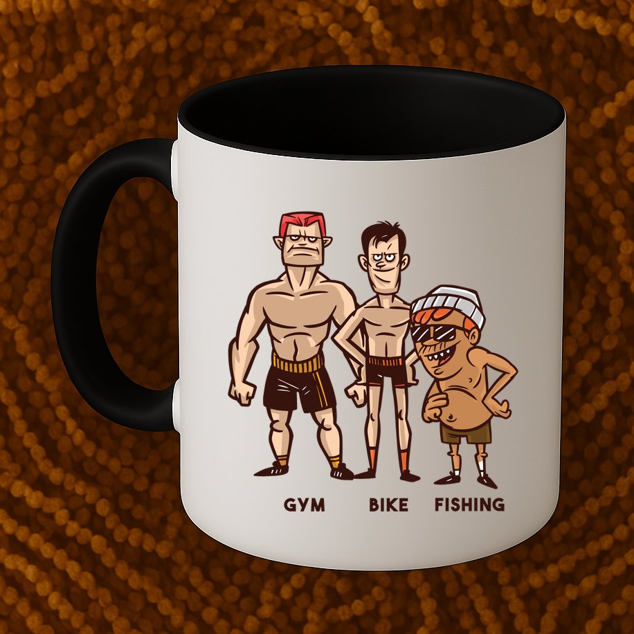 Gym Bike Fishing Funny Mug