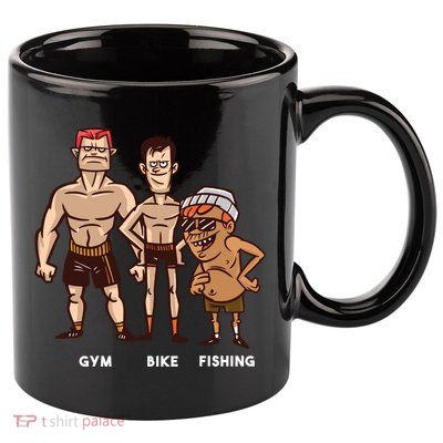 Gym Bike Fishing Funny 11oz C Handle Ceramic Mug