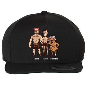 Gym Bike Fishing Funny Wool Snapback Cap