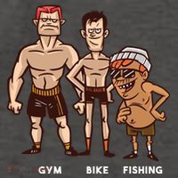 Gym Bike Fishing Funny Vector Backpack