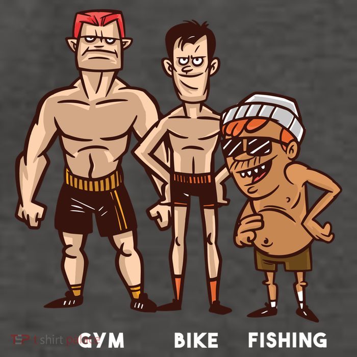 Gym Bike Fishing Funny Vector Backpack