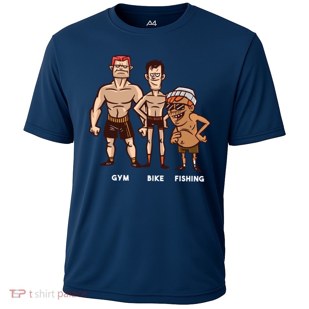 Gym Bike Fishing Funny Cooling Performance Crew T-Shirt