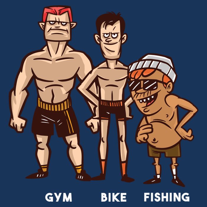 Gym Bike Fishing Funny Cooling Performance Crew T-Shirt