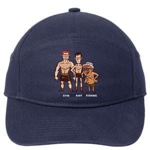 Gym Bike Fishing Funny 7-Panel Snapback Hat