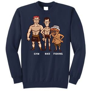 Gym Bike Fishing Funny Tall Sweatshirt