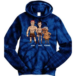 Gym Bike Fishing Funny Tie Dye Hoodie