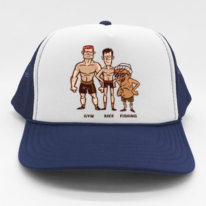 Gym Bike Fishing Funny Trucker Hat