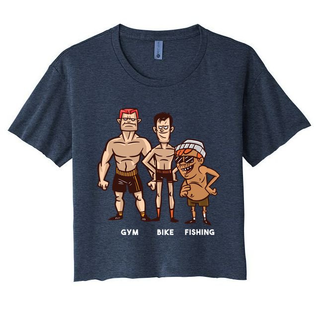 Gym Bike Fishing Funny Crop Top