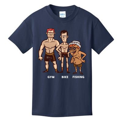 Gym Bike Fishing Funny Kids T-Shirt