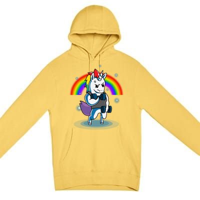 Gym Unicorn Weightlifting Premium Pullover Hoodie