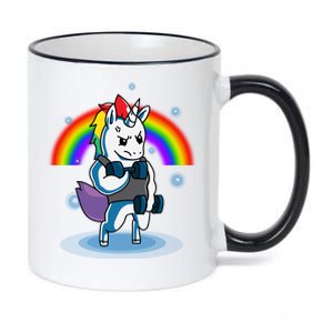 Gym Unicorn Weightlifting 11oz Black Color Changing Mug