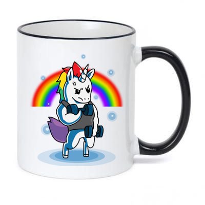 Gym Unicorn Weightlifting 11oz Black Color Changing Mug