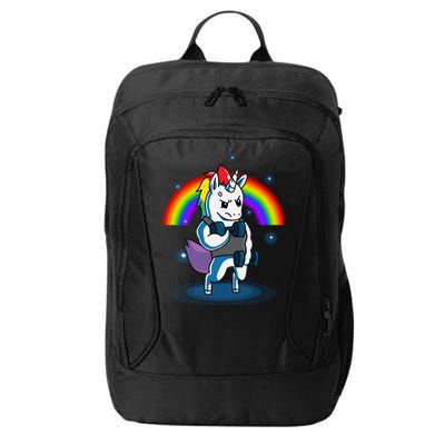 Gym Unicorn Weightlifting City Backpack