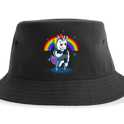 Gym Unicorn Weightlifting Sustainable Bucket Hat