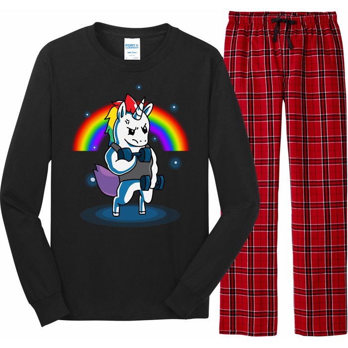 Gym Unicorn Weightlifting Long Sleeve Pajama Set