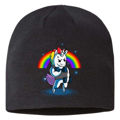 Gym Unicorn Weightlifting Sustainable Beanie