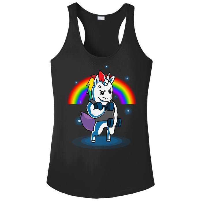 Gym Unicorn Weightlifting Ladies PosiCharge Competitor Racerback Tank